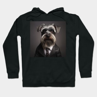 Miniature Schnauzer Dog in Suit Hoodie